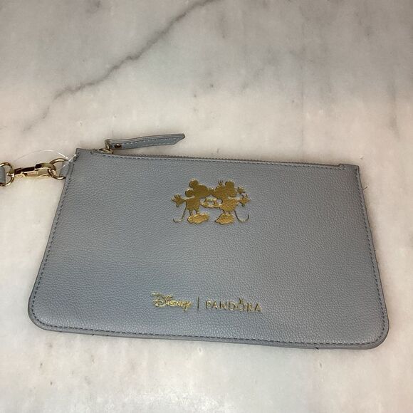 Pandora Limited Edition Faux Pebbled Leather Disney Large Pouch Wristlet Clutch - Picture 1 of 10